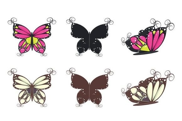 Colorful Decorative Butterflies: A Vibrant Vector Asset for Creative Projects