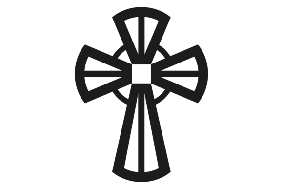 Decorative Cross Icon: A Religion Symbol for Modern Design