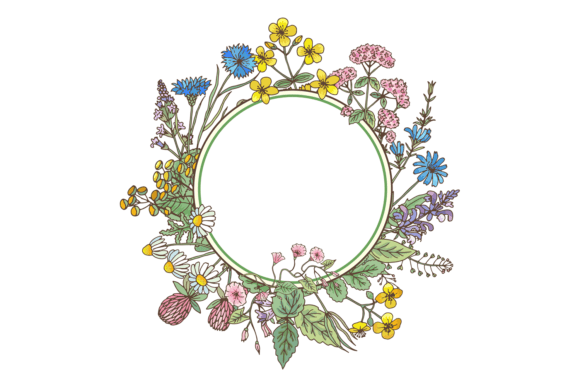 Decorative Floral Frame: The Natural Herb Ro Typeface