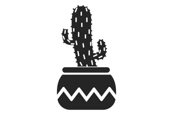 Decorative Succulent Plant Black Icon: A Modern Design Staple