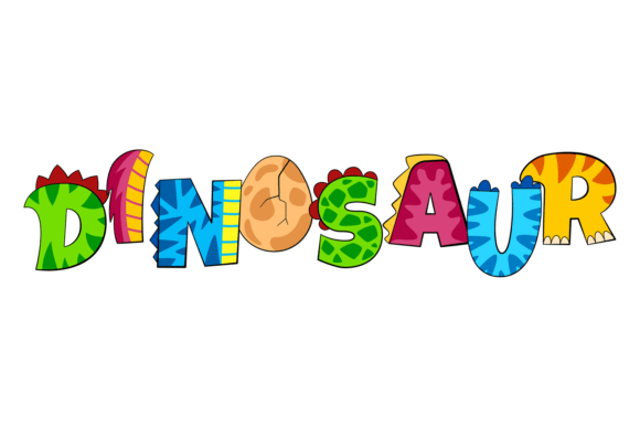 Dinosaur Word in Decorative Cartoon Styl: A Roar of Creativity