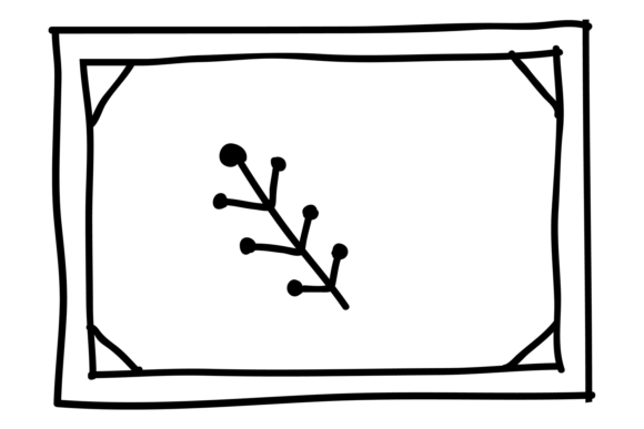 Doodle Herb in Frame: Decorative Hand Dr