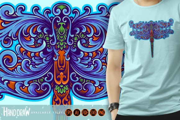 Elegant Decorative Dragonfly Ornament: A Vector for Modern Design