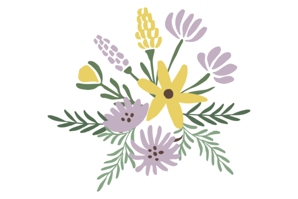 Floral Bouquet: Decorative Flower and Branches for Modern Design