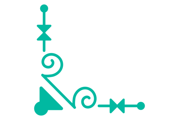 Geometric Corner Ornament: Decorative El for Elegant Design