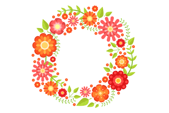 Red Flowers Wreath: A Decorative Classic R for Timeless Design