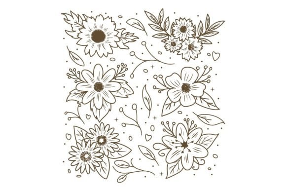 Unleash Creativity with Hand-drawn Floral Decorative Elements